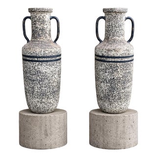 Large Dutch Hand Turned Vases in Ceramic, 1970s, Set of 2 For Sale
