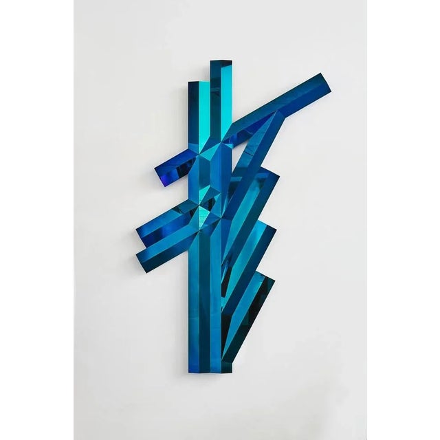 Galactica i blue mirror sculpture by sb26 dimensions: w 92 x d 10 x h 148 cm materials: stainless steel, blue finishing....