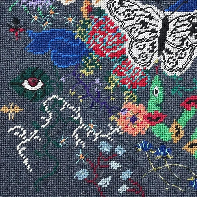 2020s Hand-Embroidered "Nightswimming" Original Needlepoint Canvas, One of a Kind For Sale - Image 5 of 8