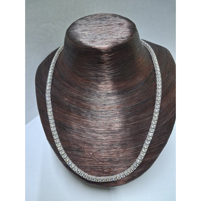 Silver 10k White Gold 46-5/8 CTTW Lab-Grown Diamond Men's Necklace, 22 In For Sale - Image 8 of 11