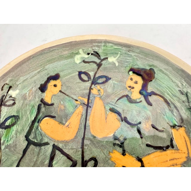 Ceramic Large Expressionist Ceramic Dish by Ivy Lysdal for Kähler, Denmark, 1960s For Sale - Image 7 of 12