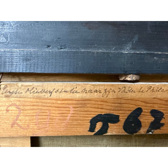 Black Dutch Portrait of a Man Dated 1838 in Original Frame For Sale - Image 8 of 12