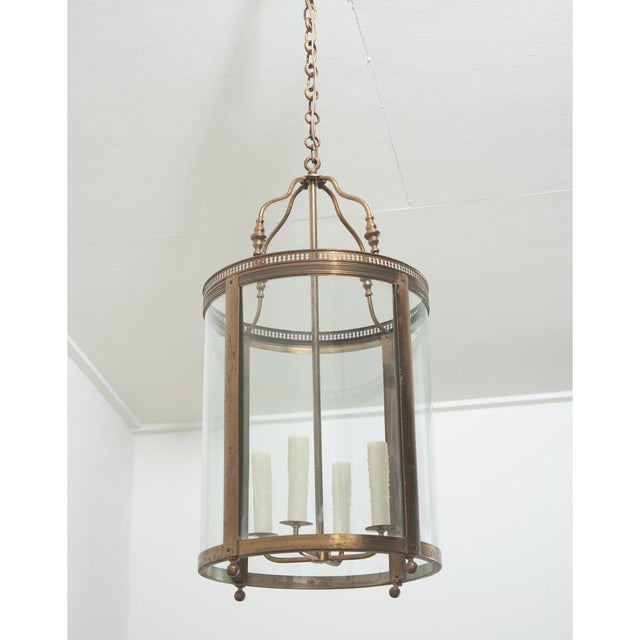 French 19th Century Brass & Glass Lantern | Chairish