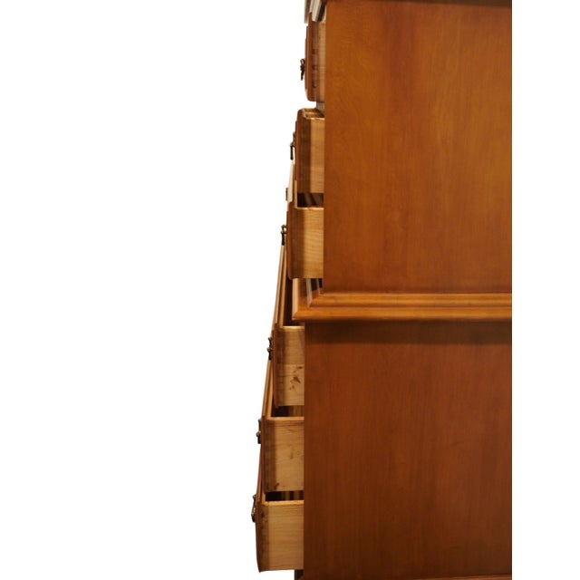 Wood Sumter Cabinet Solid Hard Rock Maple Colonial Early American 36" Chest on Chest For Sale - Image 7 of 11