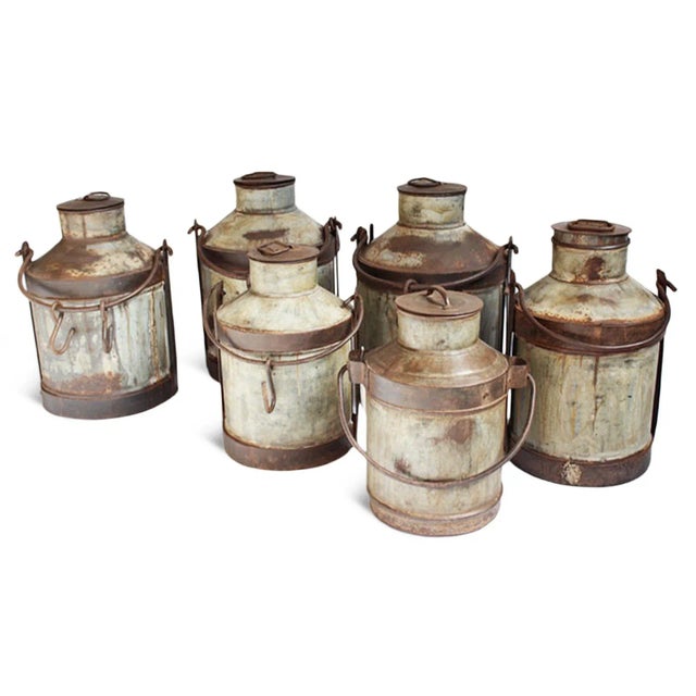 Large Vintage India Milk Can For Sale - Image 4 of 5