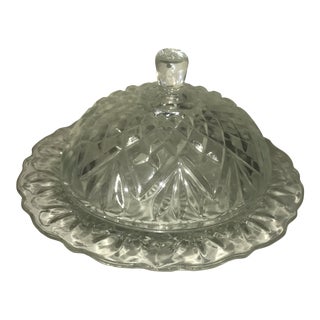 1980s Vintage Crystal Candy Dish Bowl With Lid For Sale