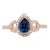 Blue Ceylon Sapphire Ring with Earth Mined Diamonds in Solid 14k Rose Gold Pear 6x4 For Sale