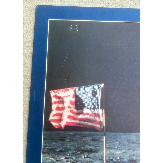Blue 1960s Original Buzz Aldrin Signed Apollo 11 Moon Landing Poster For Sale - Image 8 of 12