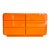 1980s Postmodern Tangerine Orange Lacquer Laminate Waterfall Dresser For Sale