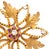 14K Yellow Gold Diamond Ruby Floral Brooch, adorned with 7 prong set round brilliant cut diamonds weighing a total of...