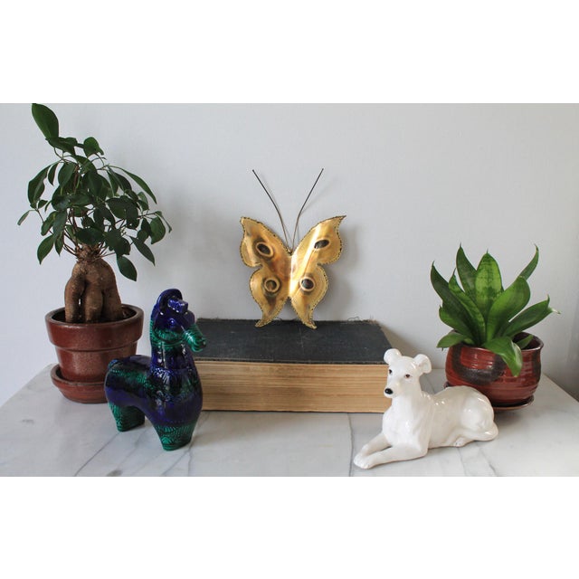 Vintage Brutalist brass butterfly wall hanging. Minor age wear. Ready to hang.