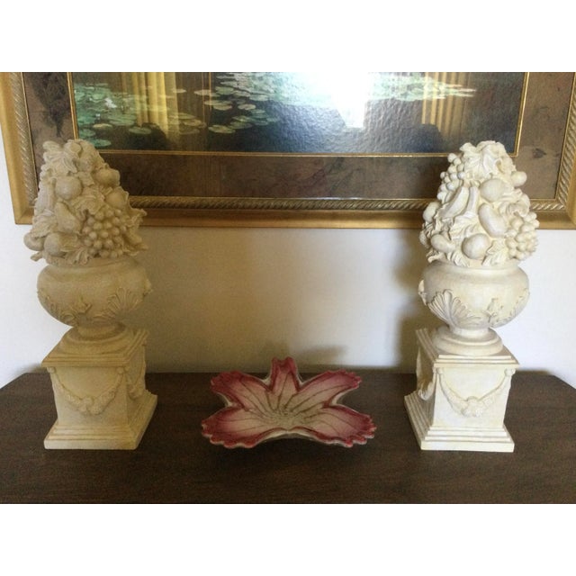 Vintage French Anduze Style Vases With Fruit Sculptures/Topiary, a Pair For Sale - Image 17 of 18