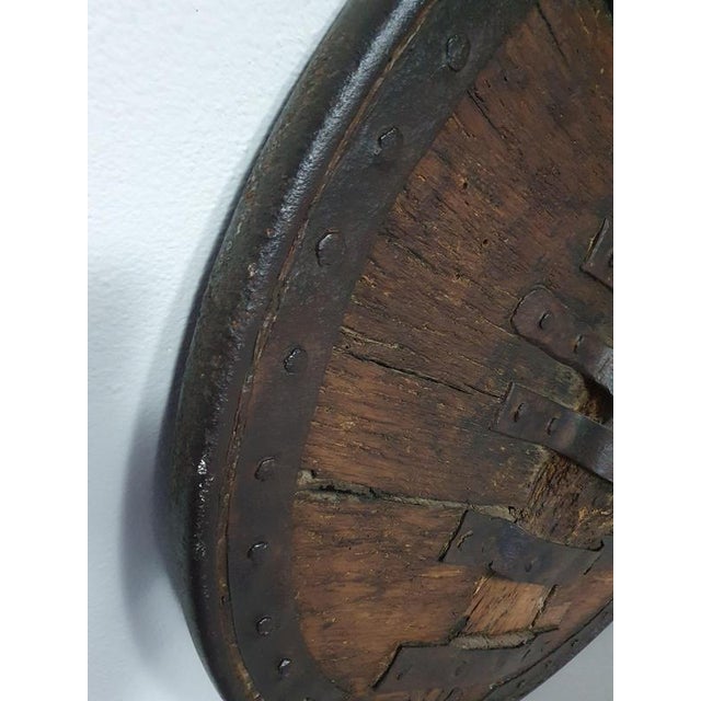 Brown Antique Ox Cart Wheel, 1800 For Sale - Image 8 of 17