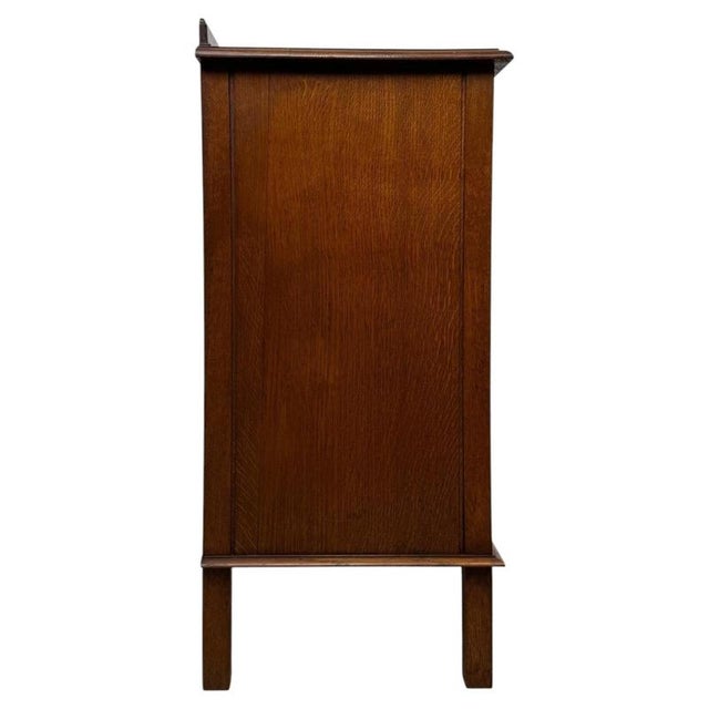Antique English Edwardian Oak Buffet, 1890s For Sale - Image 6 of 11