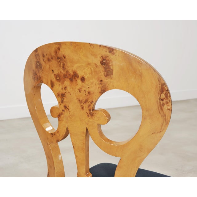 Amber Set of Twelve Viennese Biedermeier Style Burlwood Dining Chairs For Sale - Image 8 of 18