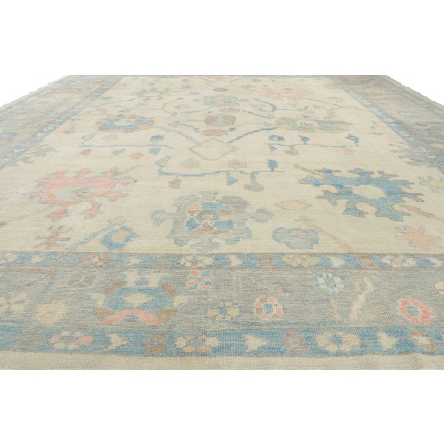 Modern Style Turkish Oushak Rug, 12'00 X 14'11 For Sale - Image 4 of 9