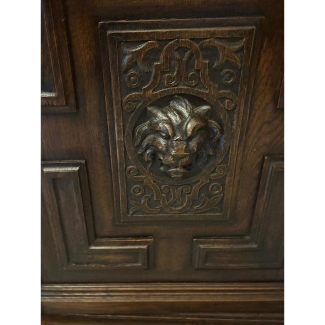 Antique Carved Oak Sideboard, 1880s For Sale - Image 10 of 16