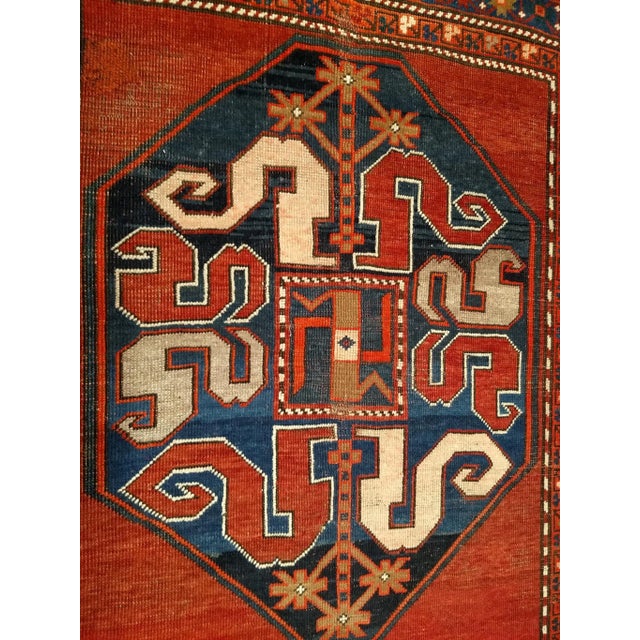 Traditional Antique Cloudband Kazak Area Rug, Hand-Knotted Wool, Geometric Design, 1800s For Sale - Image 3 of 10