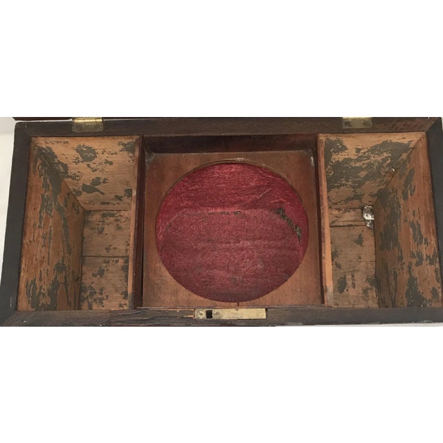 Wood Early 19th Century British Regency Tea Box With Original Key For Sale - Image 7 of 12