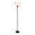2020s Black Floral Torchiere Floor Lamp With Jeweled Shade For Sale