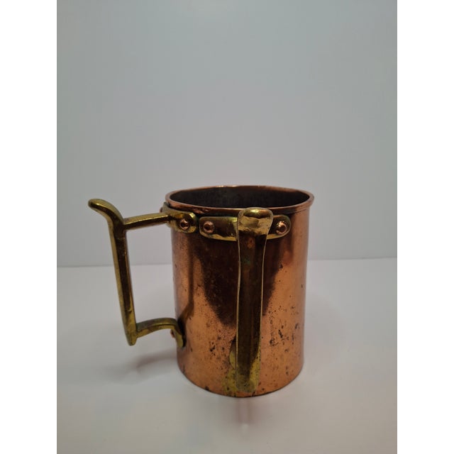 Copper Antique 19th C Eastern European Copper Netilat Yadayim Ritual Washing Cup - Judaica For Sale - Image 8 of 14