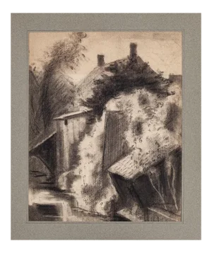 Cottage In the Countryside - Original Drawing - Mid-20th Century