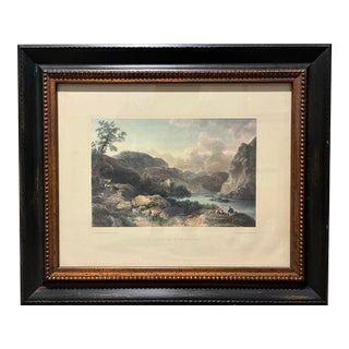 Vintage “A Lake in Cumberland” After J. C. Loutherbourg Framed English Landscape Print For Sale