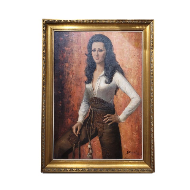 José Luis Benito Rementeria, Portrait of Doña Teresa Molero, 1973, Oil on Canvas For Sale - Image 13 of 13