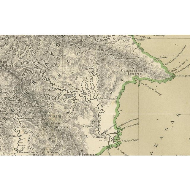 Antique Map of Borneo, 1884 For Sale - Image 6 of 10