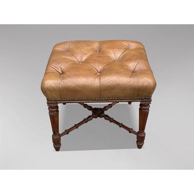 Regency Rosewood Leather Stool, 1825 For Sale - Image 9 of 10