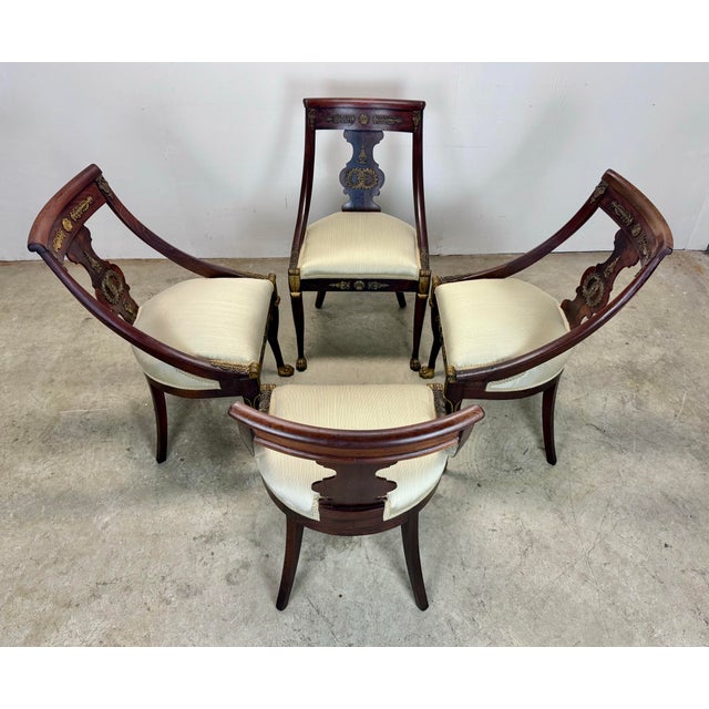 French Antique French Empire / Directoire Mahogany Side / Dining Chairs Restored For Sale - Image 3 of 12