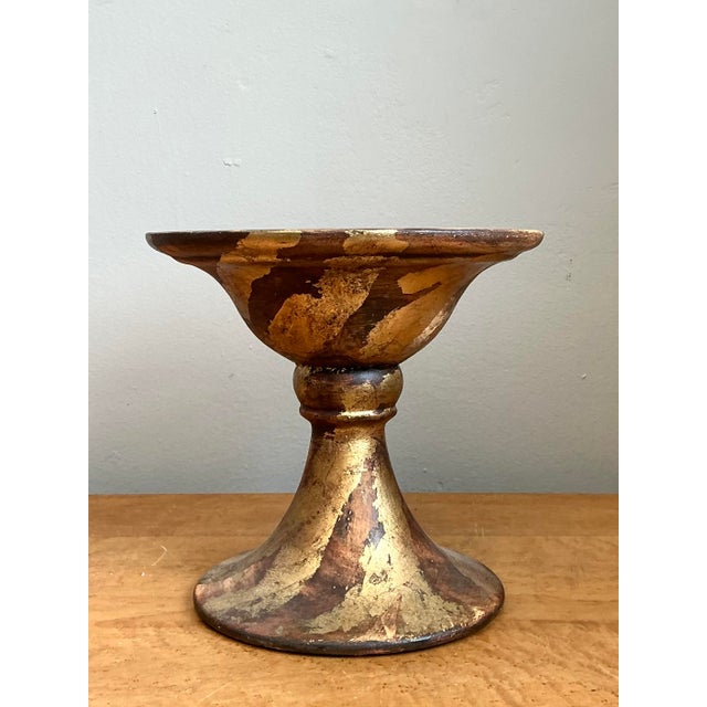 Vintage Gilt Striped Ceramic Pedestal For Sale In West Palm - Image 6 of 12