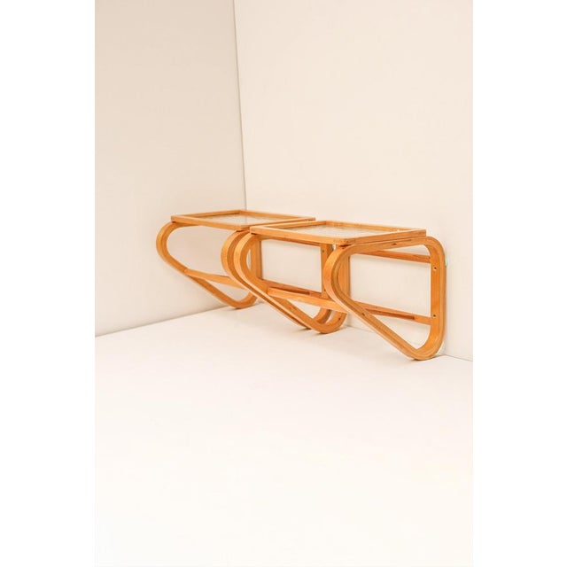 Scandinavian Bentwood and Glass Bedside Tables from Gemla, 1920s, Set of 2 For Sale - Image 16 of 16