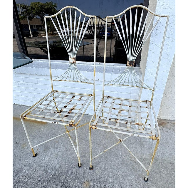 1960's Italian Hollywood Regency Style 'Coco Chanel' Sheaf of Wheat Table With Chairs- 3 Piece Set For Sale - Image 10 of 18