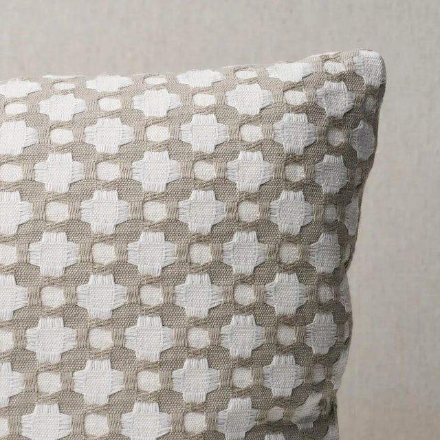 This pillow features Betwixt by Celerie Kemble for Schumacher with a knife edge finish. An endlessly versatile small-scale...