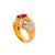 Metal 1.39 Carat Ruby Diamond Pave 18k Yellow Gold Ring, Size 5.75 For Sale - Image 7 of 9