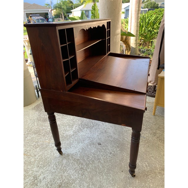 Antique Slant Top Writing Desk With Hutch Chairish