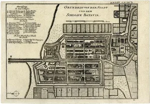 Antique Map of Batavia and the Castle in the Dutch East Indies, 1763