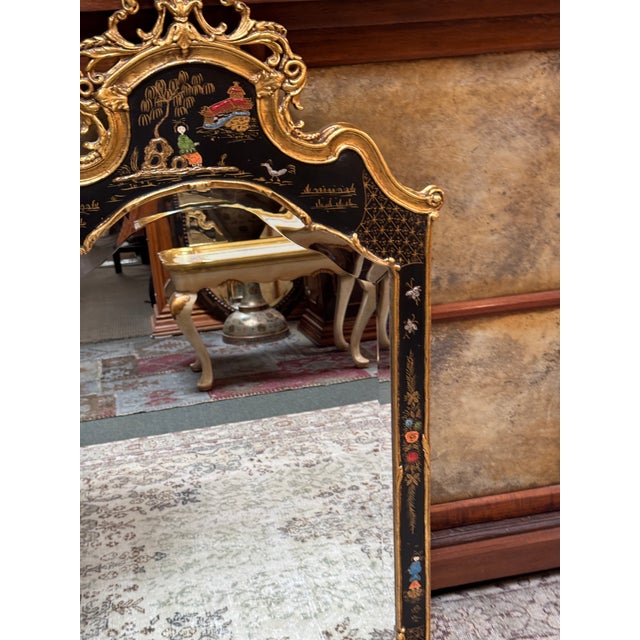 Friedman Brothers Canton Hand-Painted Chinoiserie Mirror For Sale In San Francisco - Image 6 of 12