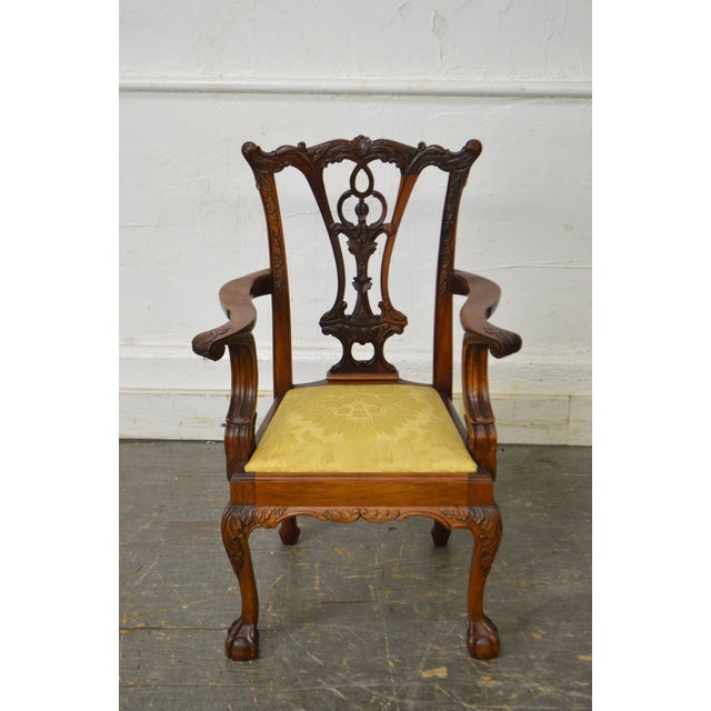 Furnishing Co. Solid Mahogany Hand Carved Chippendale Style