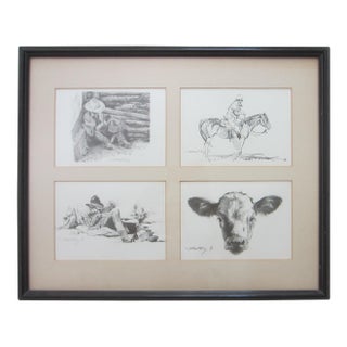 1950s Robert Shoofly Shuflet Animated Western Arts Signed Sealed Illustrations For Sale