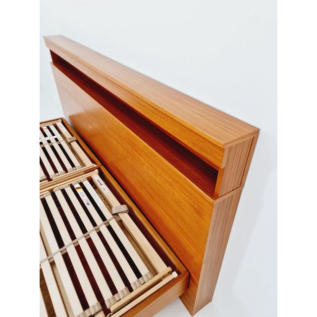 Wood Mid-Century Modern Danish Teak King Size Double Bed, 1970s For Sale - Image 7 of 18