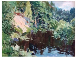 Edgars Vinters, The River, 1989, Oil on Cardboard