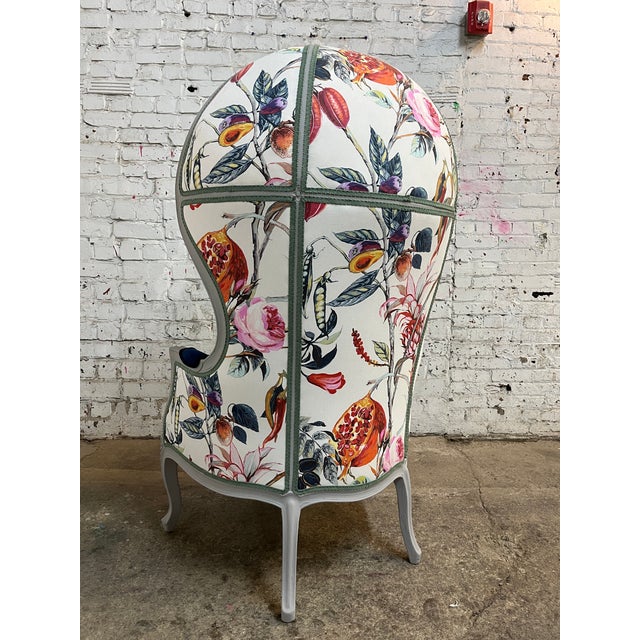 Mid 20th Century French Louis XV Style Hooded Porters Chair - Balloon Chair For Sale - Image 4 of 12