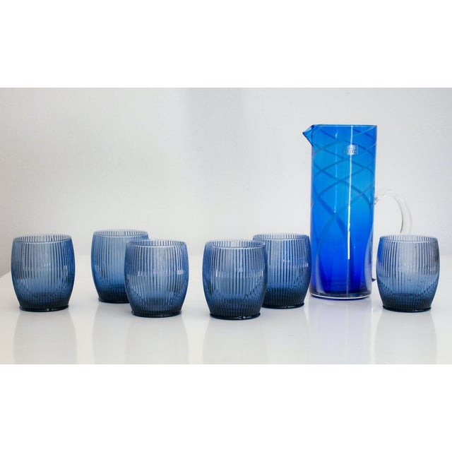 2000 - 2009 Murano Glasses and Carafe from Ribes, Set of 7 For Sale - Image 5 of 6