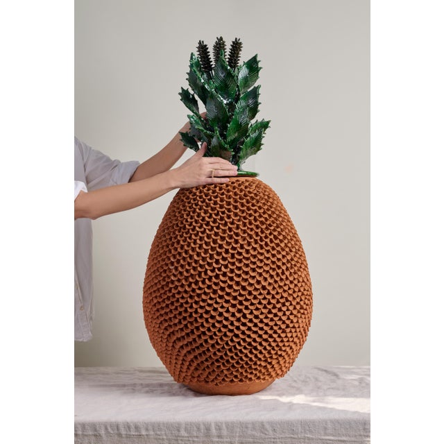 Mexican Sculptural Mexican Clay Pineapple For Sale - Image 3 of 9