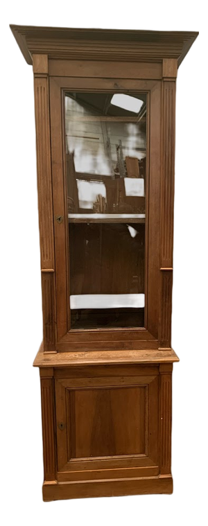 Directoire-Style 2-Part Display Cabinet in Walnut, 20th Century
