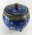 We are selling this nice Japanese cloisonne covered vessel. This tripod vessel has great decoration of vibrant blue with...