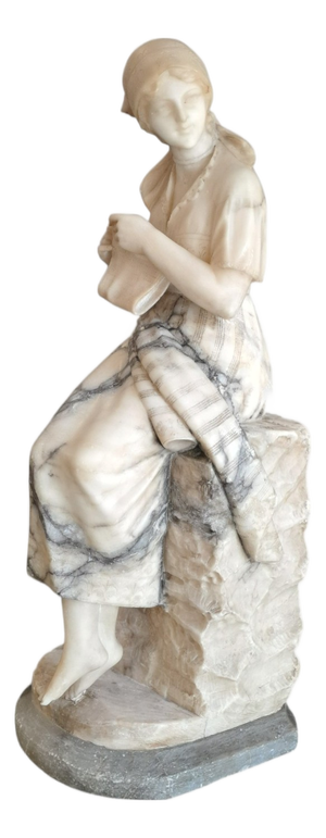 Pugi, Young Embroiderer, 1920s, Alabaster