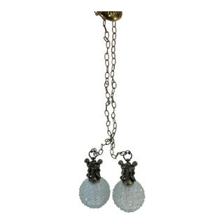Vintage Hollywood Regency Double Hanging Swag Light Fixture For Sale